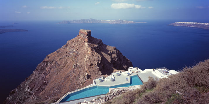 santorini image hotel.  the stage for the Santorini Grace, a luxury boutique hotel carved into 