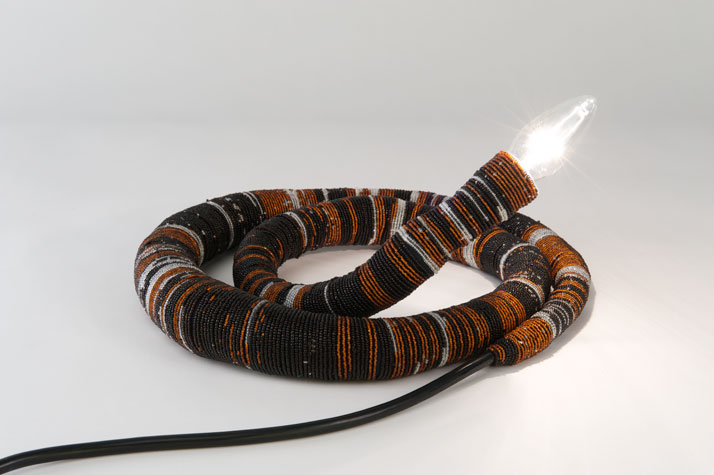 Coiled: Lamp, handmade by Beauty Ndlovu, photo © Hironori Tsukue