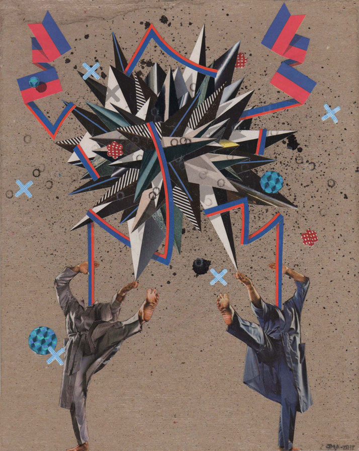 Justin Angelos | Chucks | 2012 | Hand-cut collage on paper | 23 x 28cm / 9” x 11” (paper)Courtesy of the artist &amp; CES Contemporary Gallery