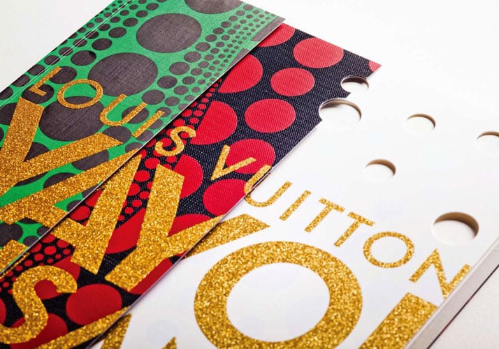 Louis Vuitton / Yayoi Kusama Fine Book (2012) by WORK.Photo: WORK, Ivan Joshua Loh, Client: Louis Vuitton Japan.Special credits: alsoDominie (Singapore), ASHU Nakanishiya Co., Ltd.