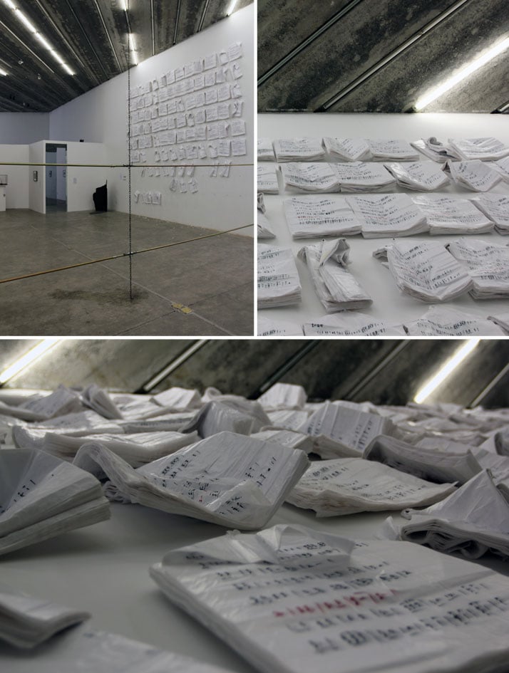 Han Wuzhou, National Anthem 2013, Installation, Plastic bags, Dimension Variable, 2013.On view at the exhibition &#039;&#039;HERE AND NOW, FROM BOREDOM TO ENDLE