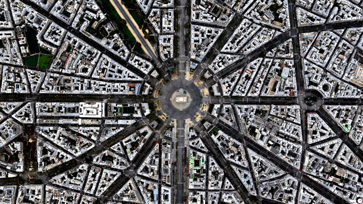 Arc de Triomphe, Paris, France.Overview captured with Apple Maps. Satellite imagery from Digital Globe.Copyright 2014, Daily Overview.