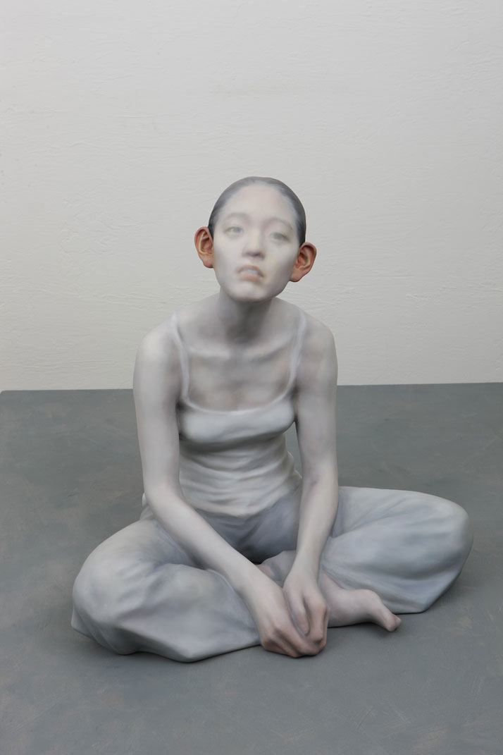 Choi Xooang, Listener, 2011Oil on Resin -  58 × 50 × 58 cmCourtesy of the artist &amp; Galerie Albert Benamou, Paris