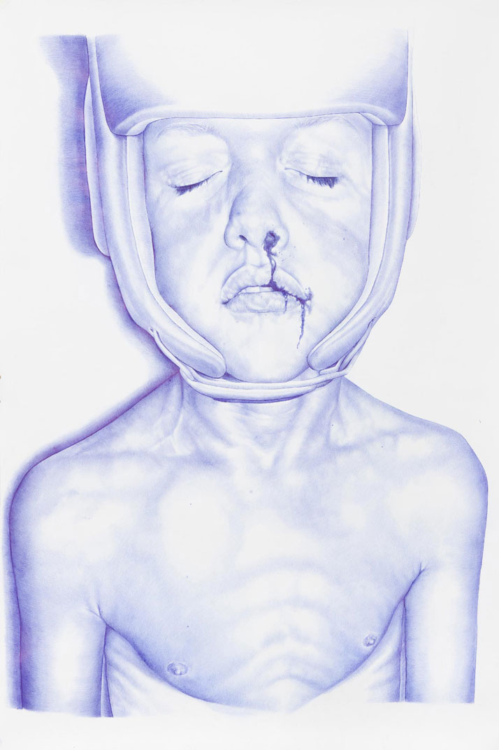 Ralph, 2013Blue BIC pen on paper105 cm x 150 cmPrivate collection, Switzerland ©2015 THE KID - All rights reserved. Courtesy the artist.