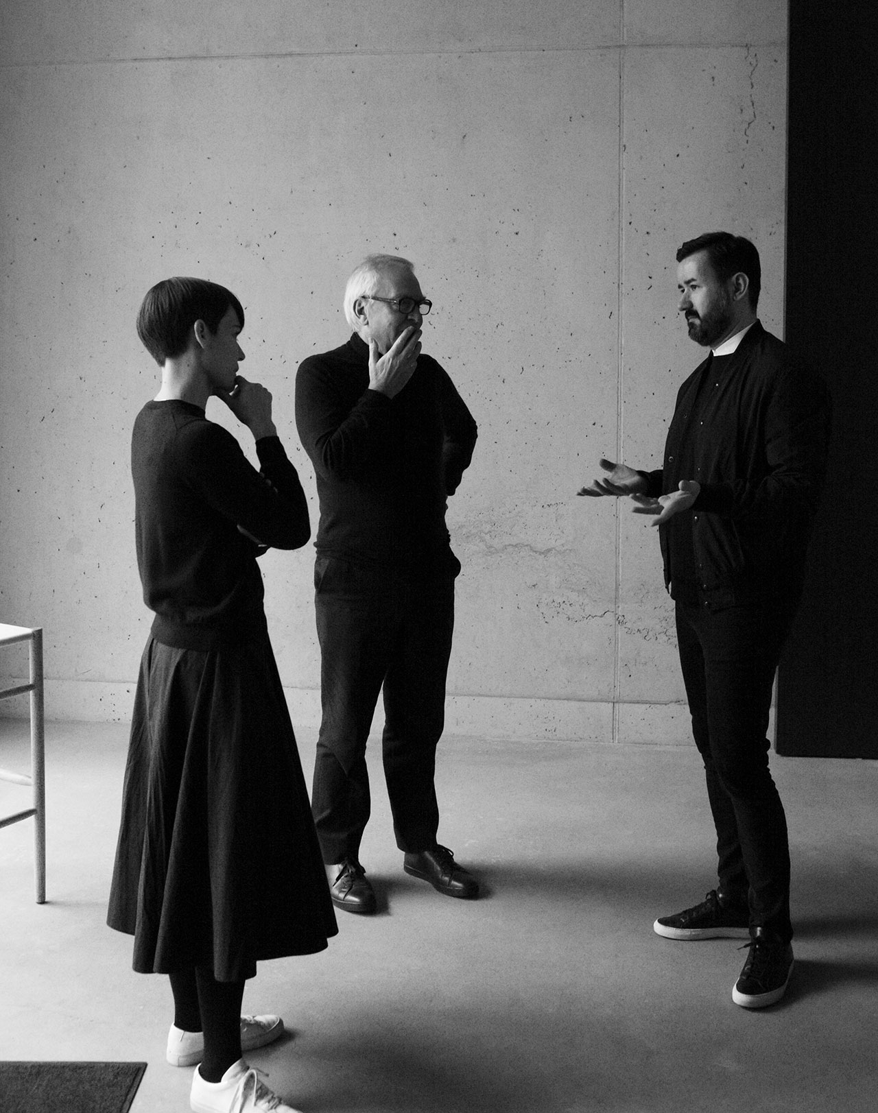 Esther Schulze-Tsatsas, Sir David Chipperfield and Dimitrios Tsatsas.
Photo © Alexander Kilian, Berlin