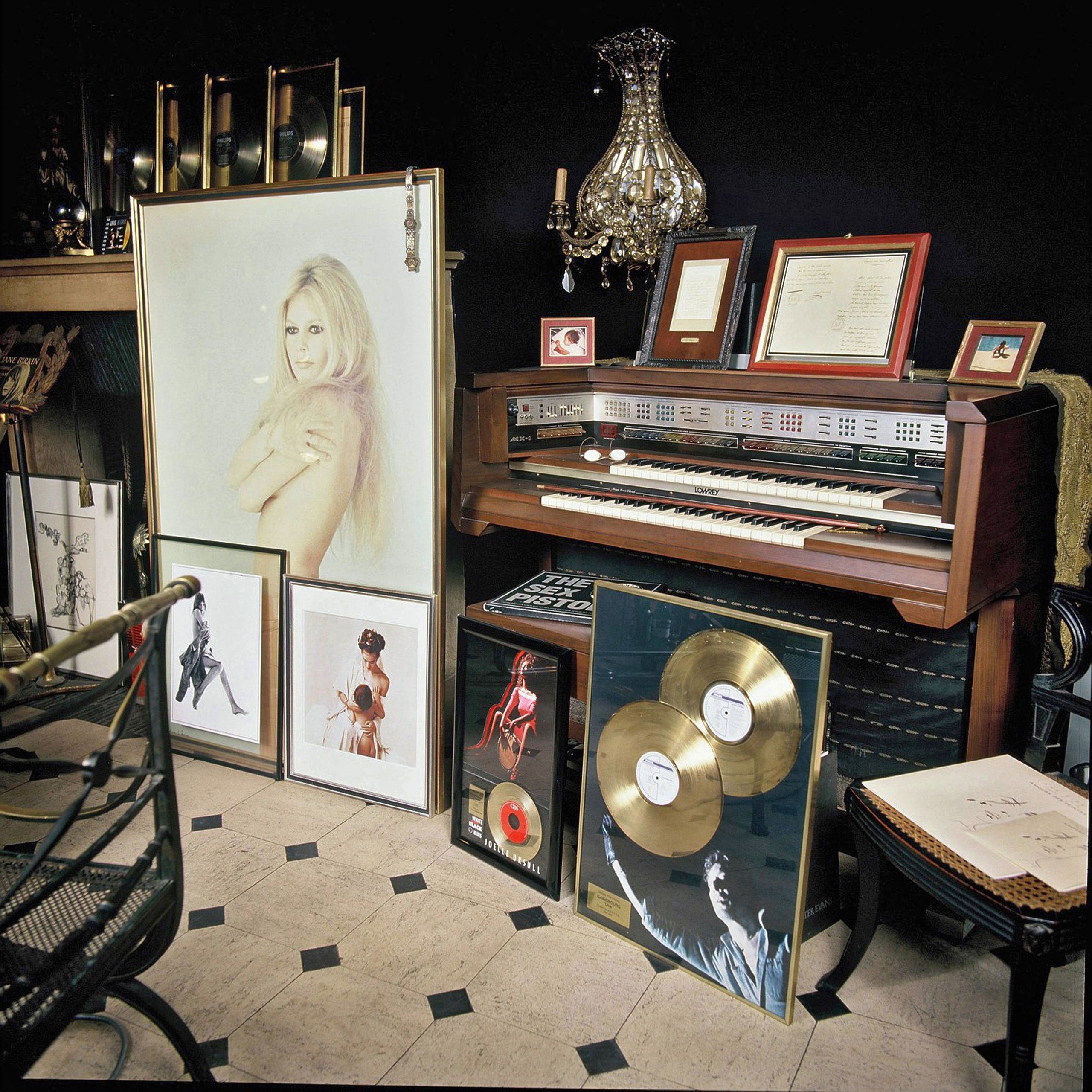 The living room at Serge Gainsbourg's forner home. Photography by Pierre Terrasson. Courtesy of Maison Gainsbourg.