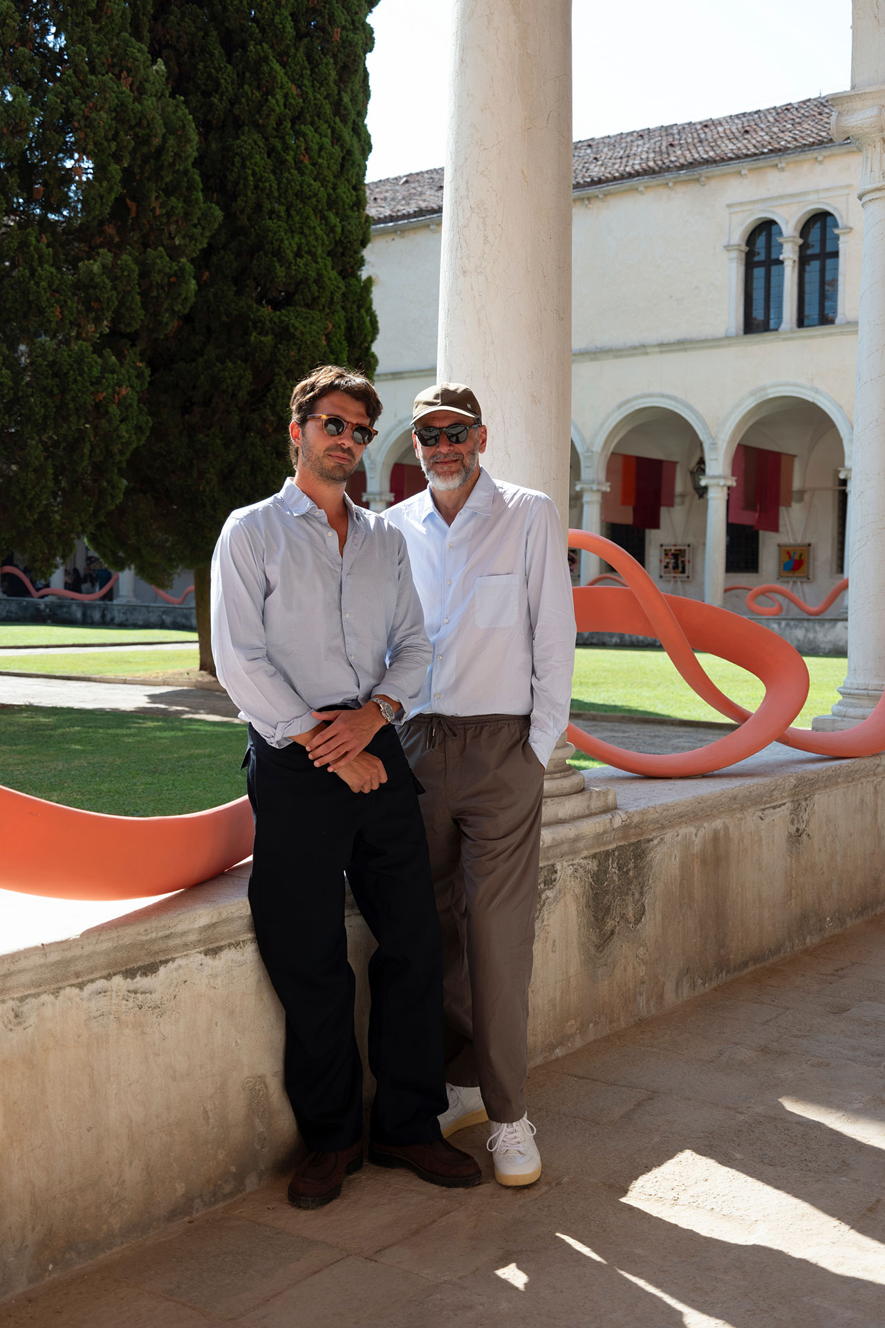 Luca Guadagnino (right) &amp; Nicolò Rosmarini.
Photography by Giulio Ghirardi.
© Michelangelo Foundation.