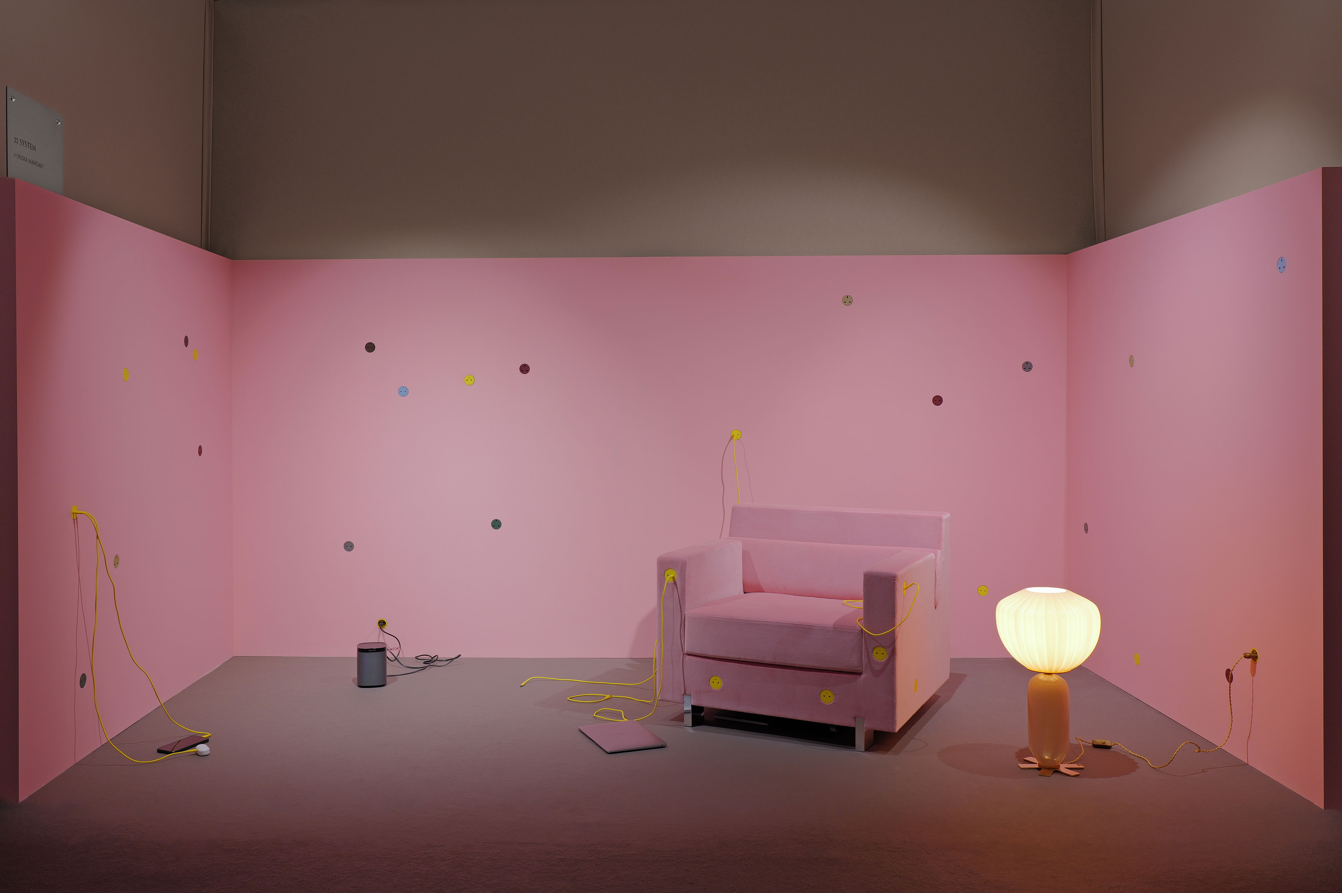 22 System's stand at MATTER and SHAPE presenting "Smiley", the brand's collaboration with India Mahdavi. Photography by Tom Dagnas.