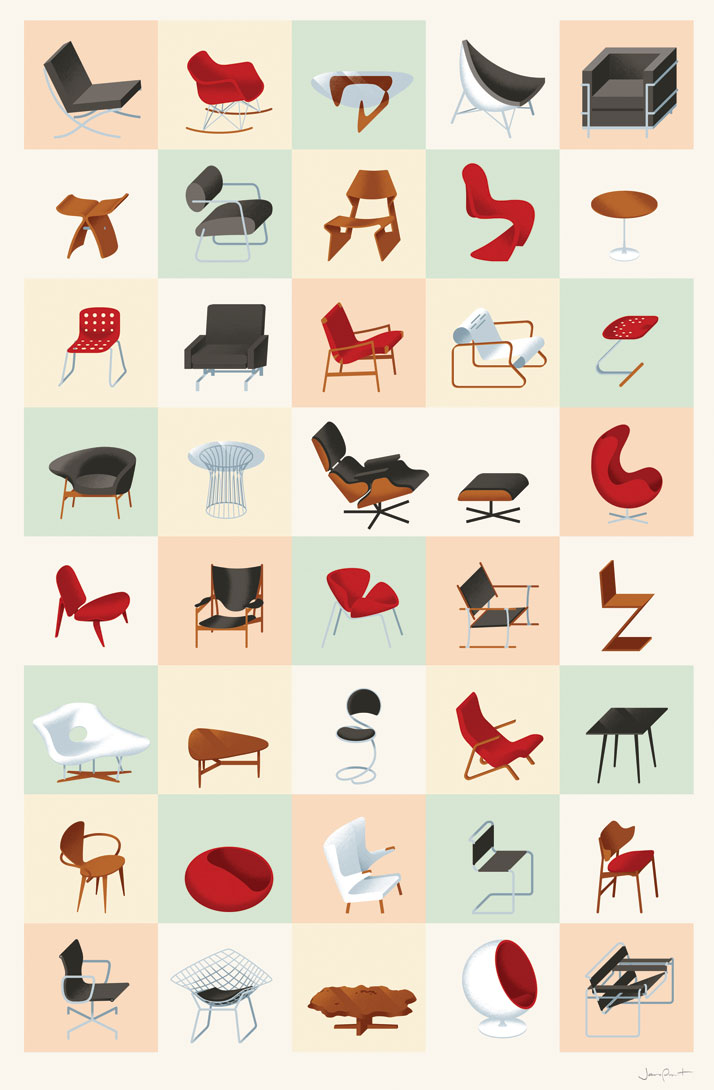 James Provost, Mid-century Modern Furniture, 2009. From Visual Families, Copyright Gestalten 2014.