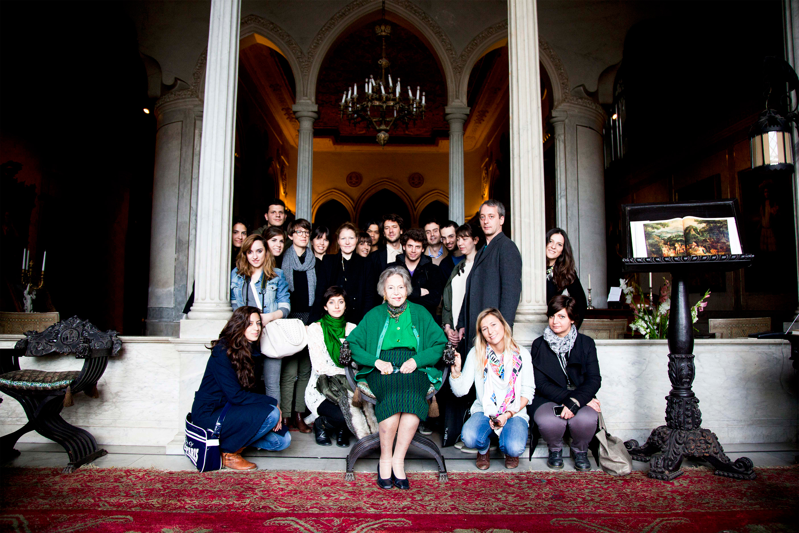 The Fabrica team meets Lady Cochrane Sursock at her house. photo © Fabrica.