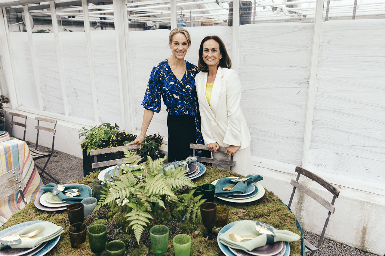 Emma Wiklund (left) and Mateus founder Teresa Mateus Lundahl at Mateus Meets Fashion 2019, Stockholm, Sweden. Photo by Rasmus Lindahl © Mateus.