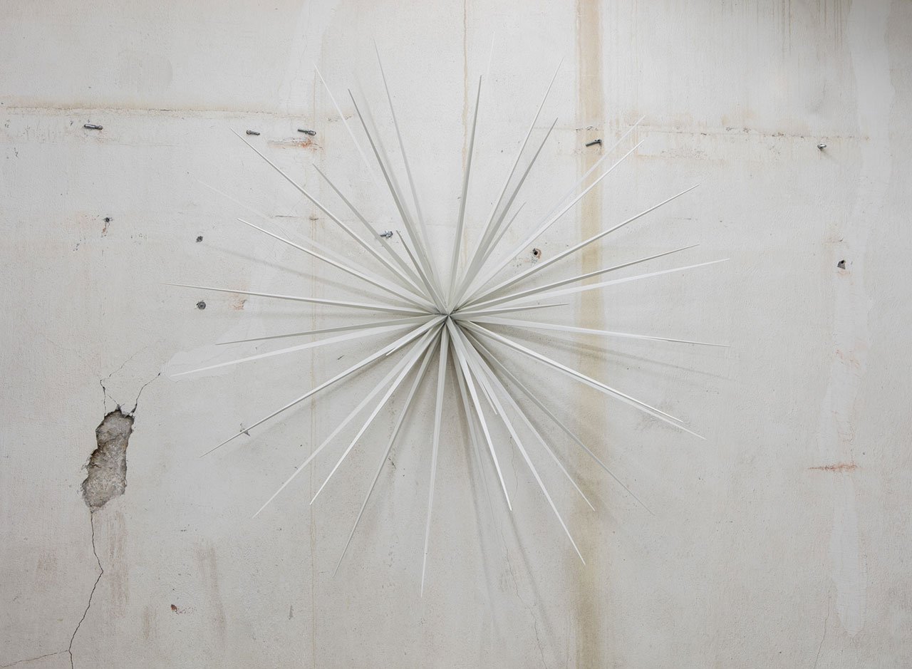 Norman MooneyWall Flower No. 5Cast aluminum with white pigment, Ed. of 376 in. x 36 in. (193 cm x 91.4 cm).