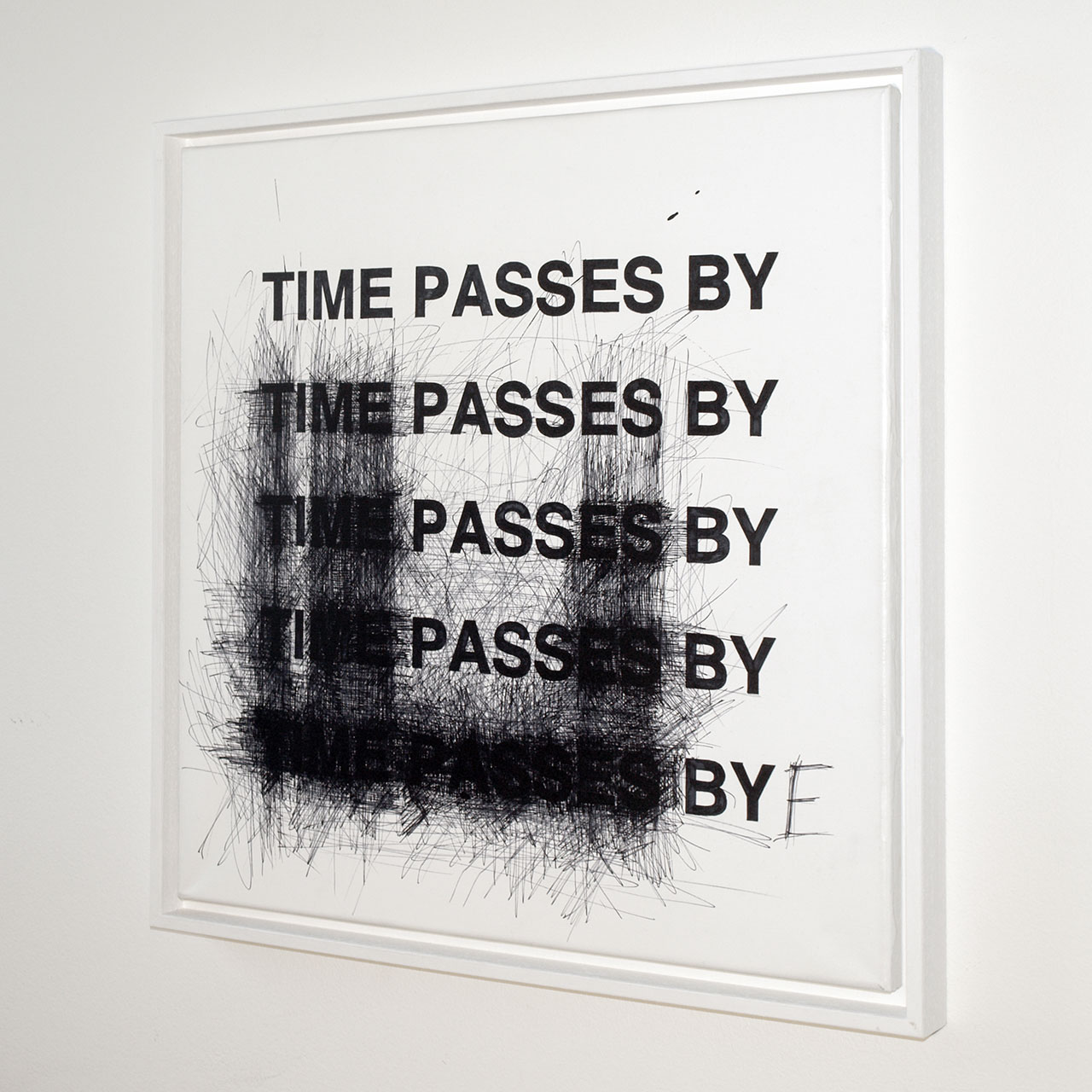 Anatol Knotek, bye, 50 cm x 50 cm, acrylic and permanent marker on canvas (framed) © 2011, private collection.