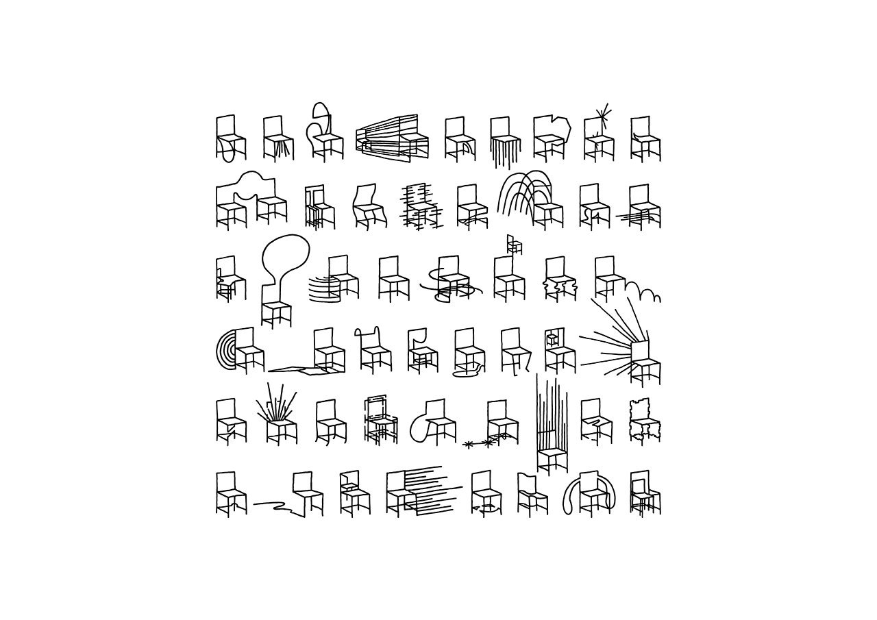 50 manga chairs sketch © Nendo.