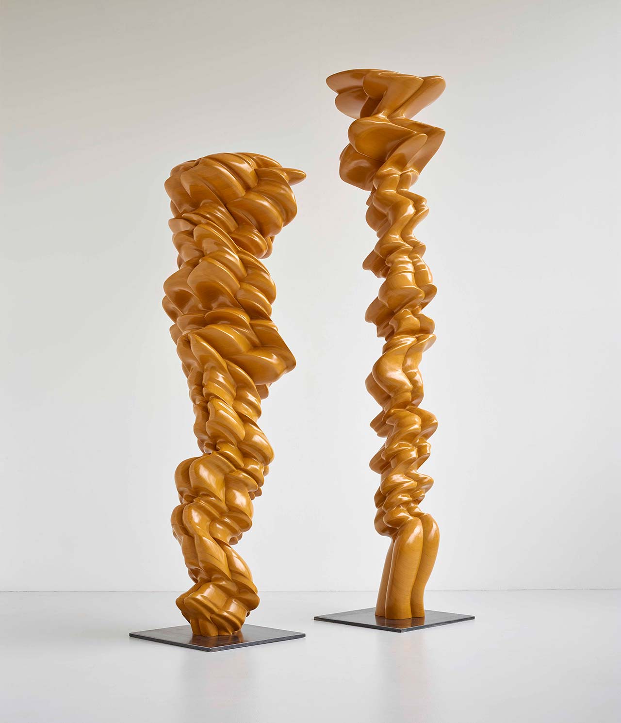 Tony Cragg, Pair, 2014. Wood, 410 x 99 x 76cm, 329 x 92 x 127cm. Photo by Michael Richter. © VG Bild-Kunst Bonn 2016.