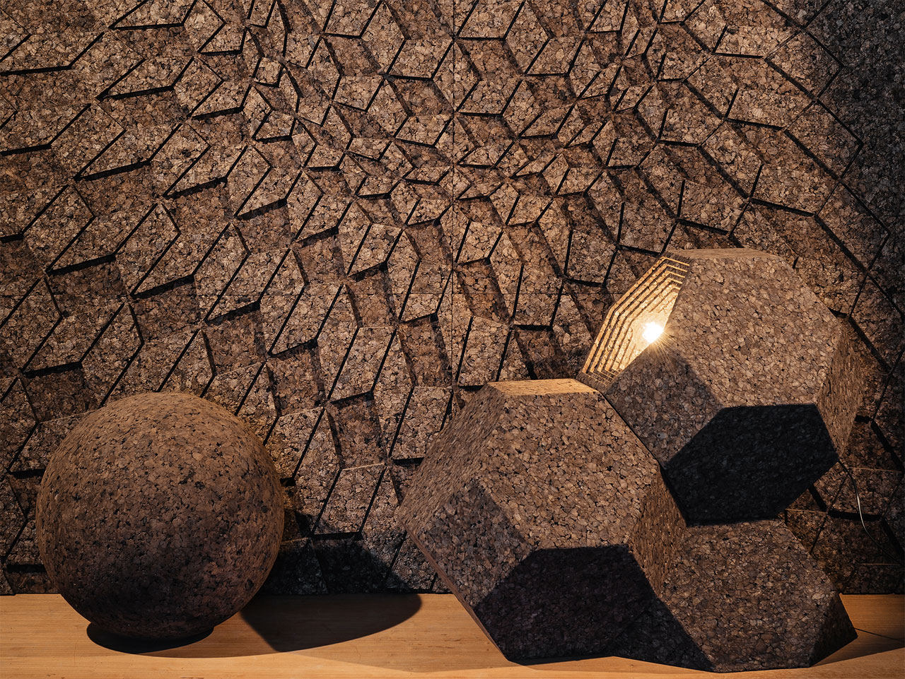 Cork covering solutions for artistic walls by GENCORK. Creative Direction by DIGITALAB.