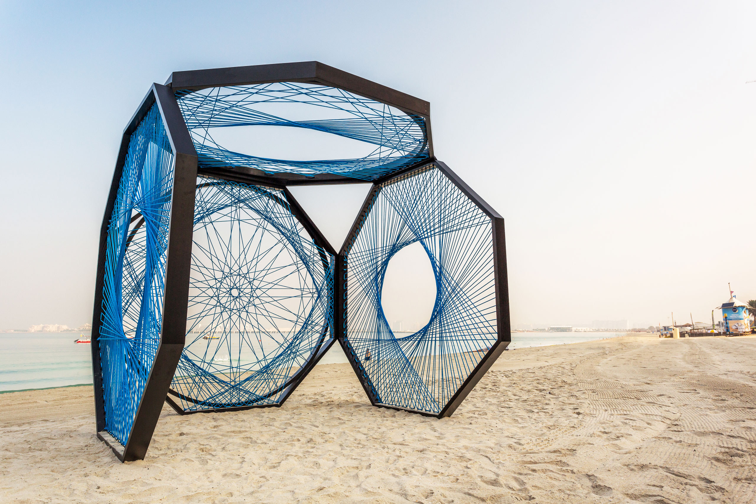 Yaroof installation by Aljoud Lootah. At The Beach, Opposite JBR, Dubai. 