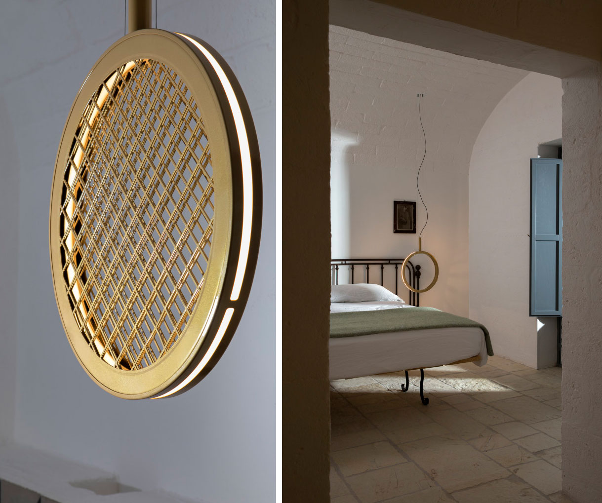 PERIPLO ring of light  - with and without metal weave -  by Dario De Meo &amp; Luca De Bona for Karman.