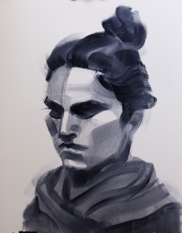 Salman Khoshroo, Sketch study, oil on paper, 50x65cm.