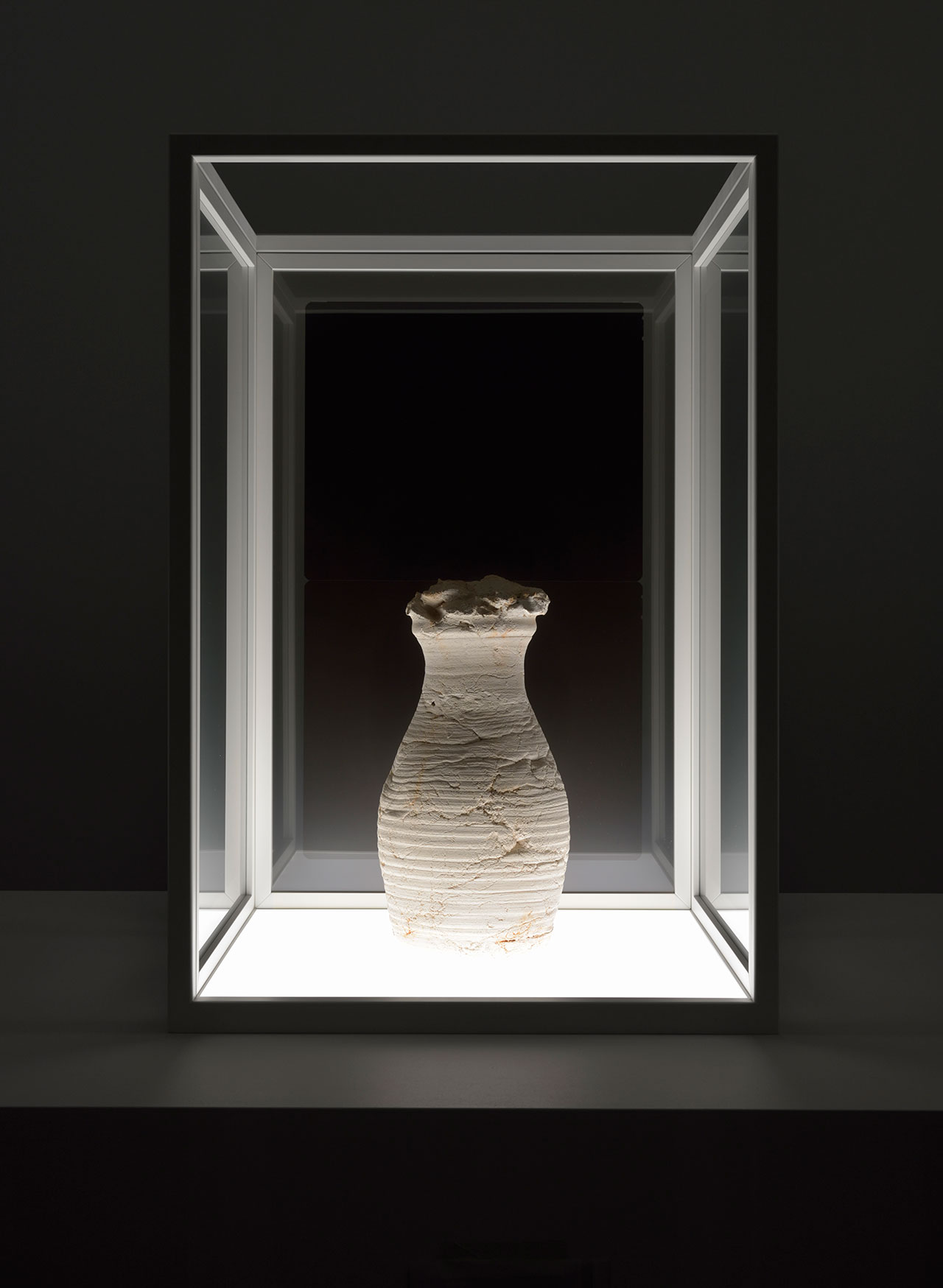 Giuseppe Penone, Il vuoto del vaso (The void of the vase) , 2005. Terracotta, 3 X-raysTerracotta: 16 ½ x 9 5/8 in. (42 x 24.5 cm)Metal structure: 34 13/16 in. (88.5 x 60 x 60 cm). Photo by Rebecca Fanuele. Courtesy the artist and Marian Goodman Gallery.