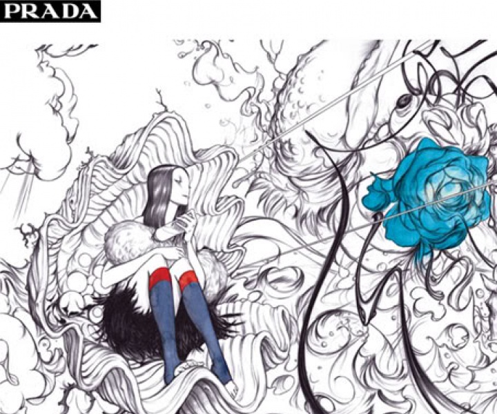 FLorid wallpaper for PRADA donna show S/S 08